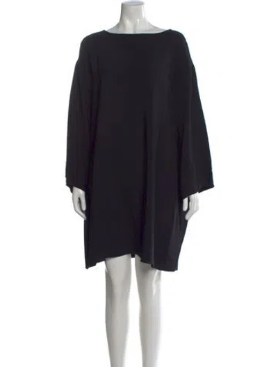 Pre-owned The Row Bateau Neckline Mini Dress In Black