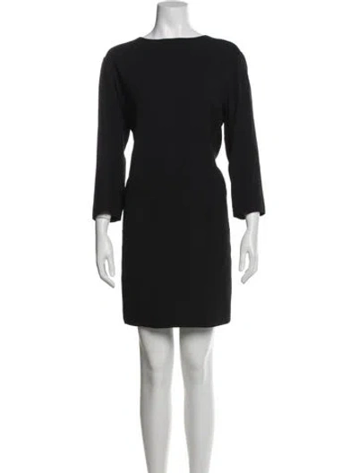 Pre-owned The Row Bateau Neckline Mini Dress In Black