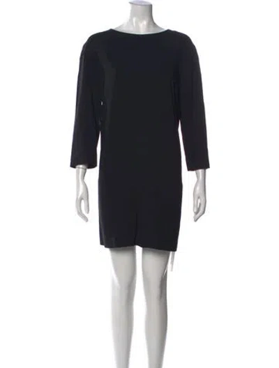 Pre-owned The Row Bateau Neckline Mini Dress In Black