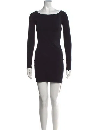 Pre-owned The Row Bateau Neckline Mini Dress In Black