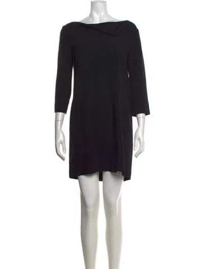 Pre-owned The Row Bateau Neckline Mini Dress In Black