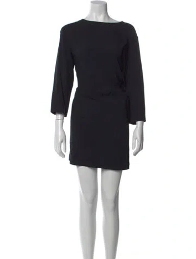 Pre-owned The Row Bateau Neckline Mini Dress In Black