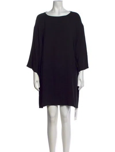 Pre-owned The Row Bateau Neckline Mini Dress In Black