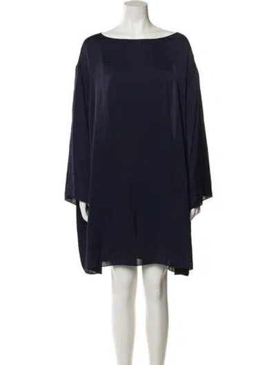 Pre-owned The Row Bateau Neckline Mini Dress In Blue