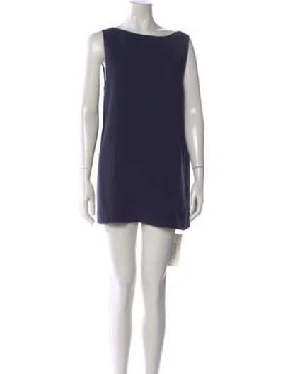 Pre-owned The Row Bateau Neckline Mini Dress In Blue