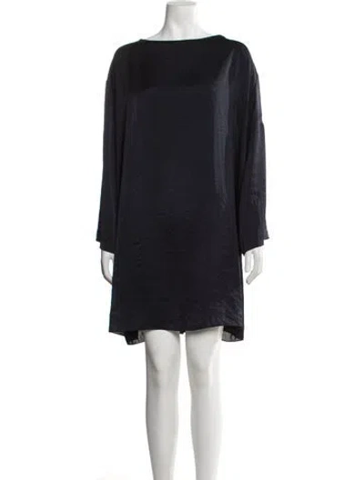 Pre-owned The Row Bateau Neckline Mini Dress In Blue