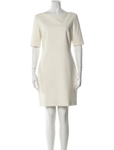 Pre-owned The Row Bateau Neckline Mini Dress In Neutral