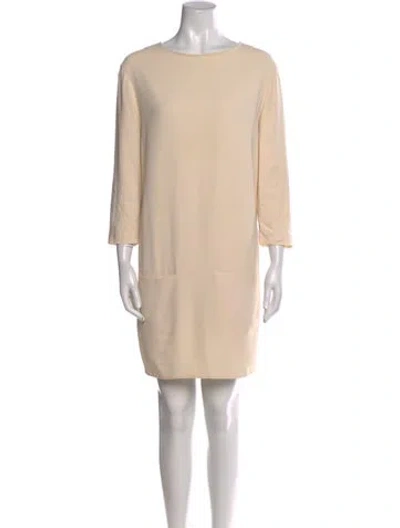 Pre-owned The Row Bateau Neckline Mini Dress In Neutral