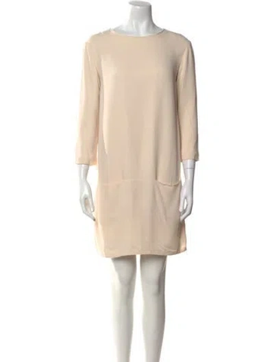 Pre-owned The Row Bateau Neckline Mini Dress In Neutral