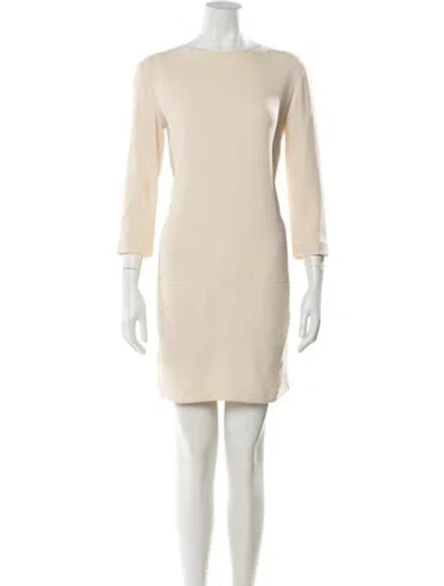 Pre-owned The Row Bateau Neckline Mini Dress In Neutral