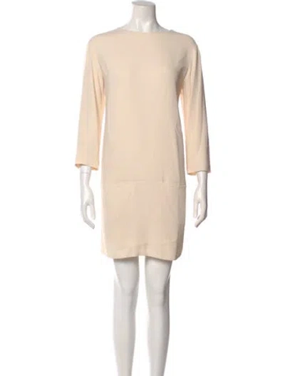 Pre-owned The Row Bateau Neckline Mini Dress In Neutral