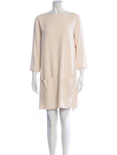 Pre-owned The Row Bateau Neckline Mini Dress In Neutral