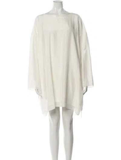 Pre-owned The Row Bateau Neckline Mini Dress In Neutral