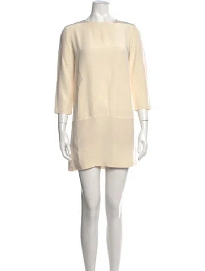 Pre-owned The Row Bateau Neckline Mini Dress In Neutrals
