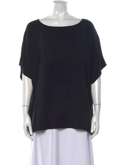 Pre-owned The Row Bateau Neckline Short Sleeve Top In Blue