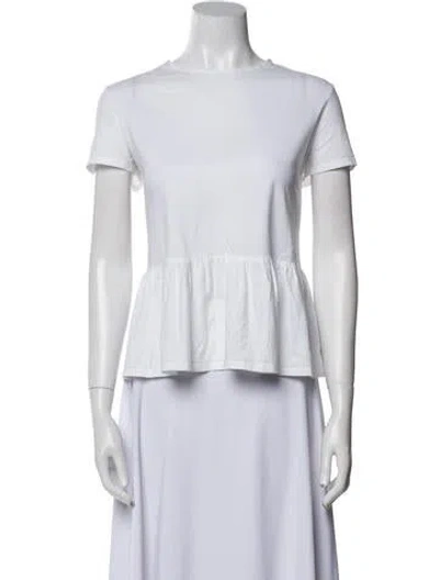Pre-owned The Row Bateau Neckline Short Sleeve Top In Neutral