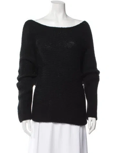 Pre-owned The Row Bateau Neckline Sweater In Black
