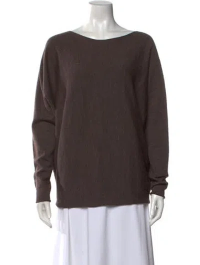 Pre-owned The Row Bateau Neckline Sweater In Brown