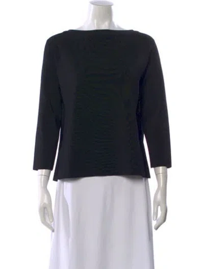 Pre-owned The Row Bateau Neckline Three-quarter Sleeve Top In Blue