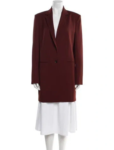 Pre-owned The Row Batilda Virgin Wool Blazer In Burgundy