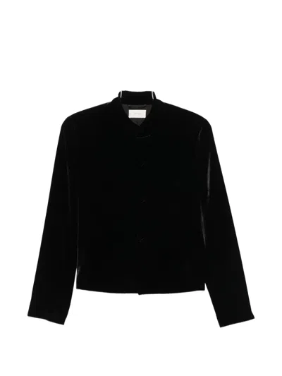 The Row Baya Velvet-texture Jacket In Black