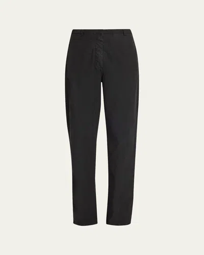 The Row Bayou Cotton Toile Barrel-leg Pants In Black