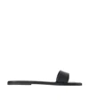 The Row Signum Flat Leather Slide Sandals In Black