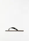 The Row Leather Beach Thong Sandals Flat Sole In Black