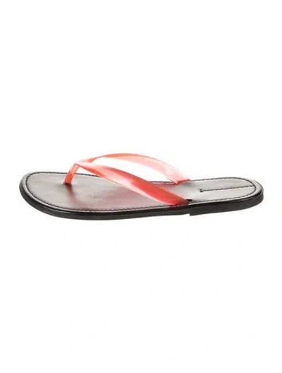 Pre-owned The Row Beach Flip Flop Leather Flip Flops In Red