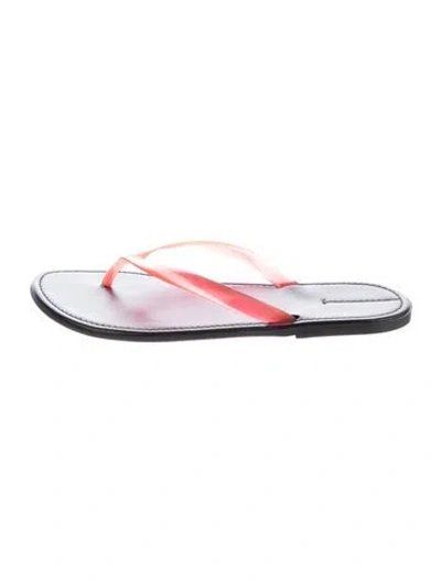 Pre-owned The Row Beach Leather Flip Flops In Pink