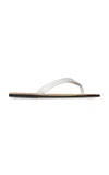 The Row Beach Leather Flip Flops In White