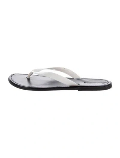 Pre-owned The Row Beach Leather Flip Flops In White
