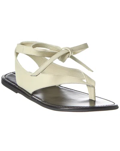 The Row Beach Leather Sandal In White