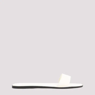 The Row Off-white Combo Slide Sandals In Ivr Ivory