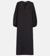 The Row Beauvoir Silk And Wool Maxi Dress In Black