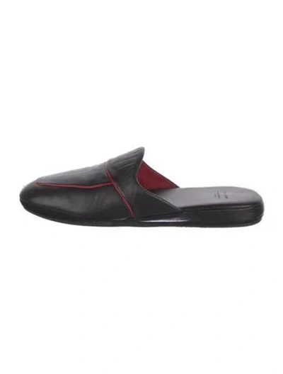 Pre-owned The Row Beck Leather Mules In Black