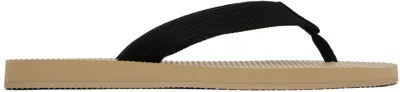 THE ROW BEIGE & BLACK DUNE CLASSIC FLIP-FLOPS