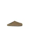 The Row Beige Calf Leather Bos Taurus Mules In Multi