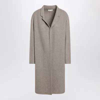 The Row Beige Cashmere Coat In Gray