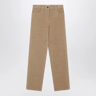 The Row Beige Clair Corduroy Trousers In Neutral