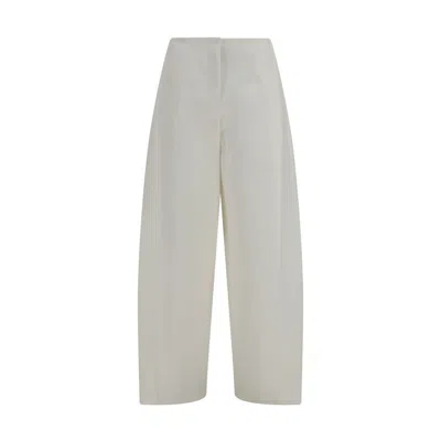 The Row Beige Cotton Casual Pants In Neutral