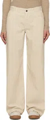 The Row Beige Eglitta Trousers In Ecr Ecru
