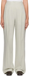 The Row Gaugin Pleated Cotton-poplin Wide-leg Pants In Stone