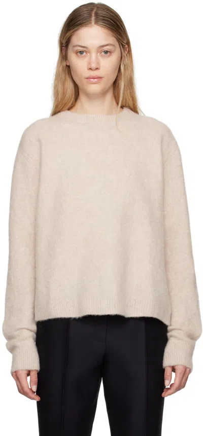 The Row Eryna Hand-knit Alpaca-silk Sweater In Neutral