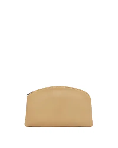 The Row Beige Leather Clutch In Neutral