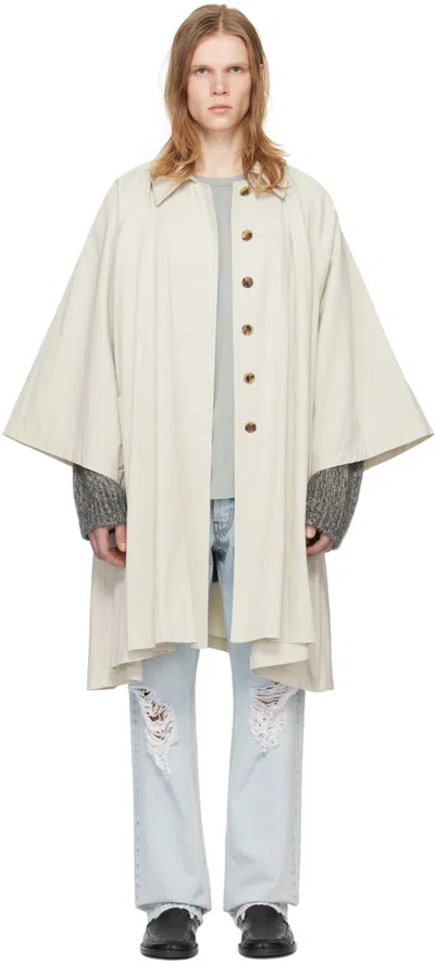 The Row Beige Leinster Coat In Ivr Ivory