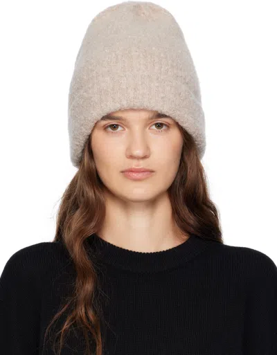 The Row Beige Leomir Beanie In Brown