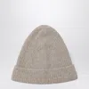 The Row Beige Leomir Beanie In Cashmere And Silk Blend In Gray