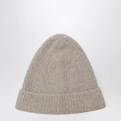 THE ROW THE ROW BEIGE LEOMIR BEANIE IN CASHMERE AND SILK BLEND