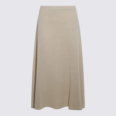 The Row Beige Linen Skirt